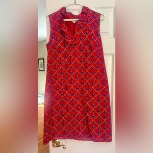 Talbots Red Nautical Anchor Dress